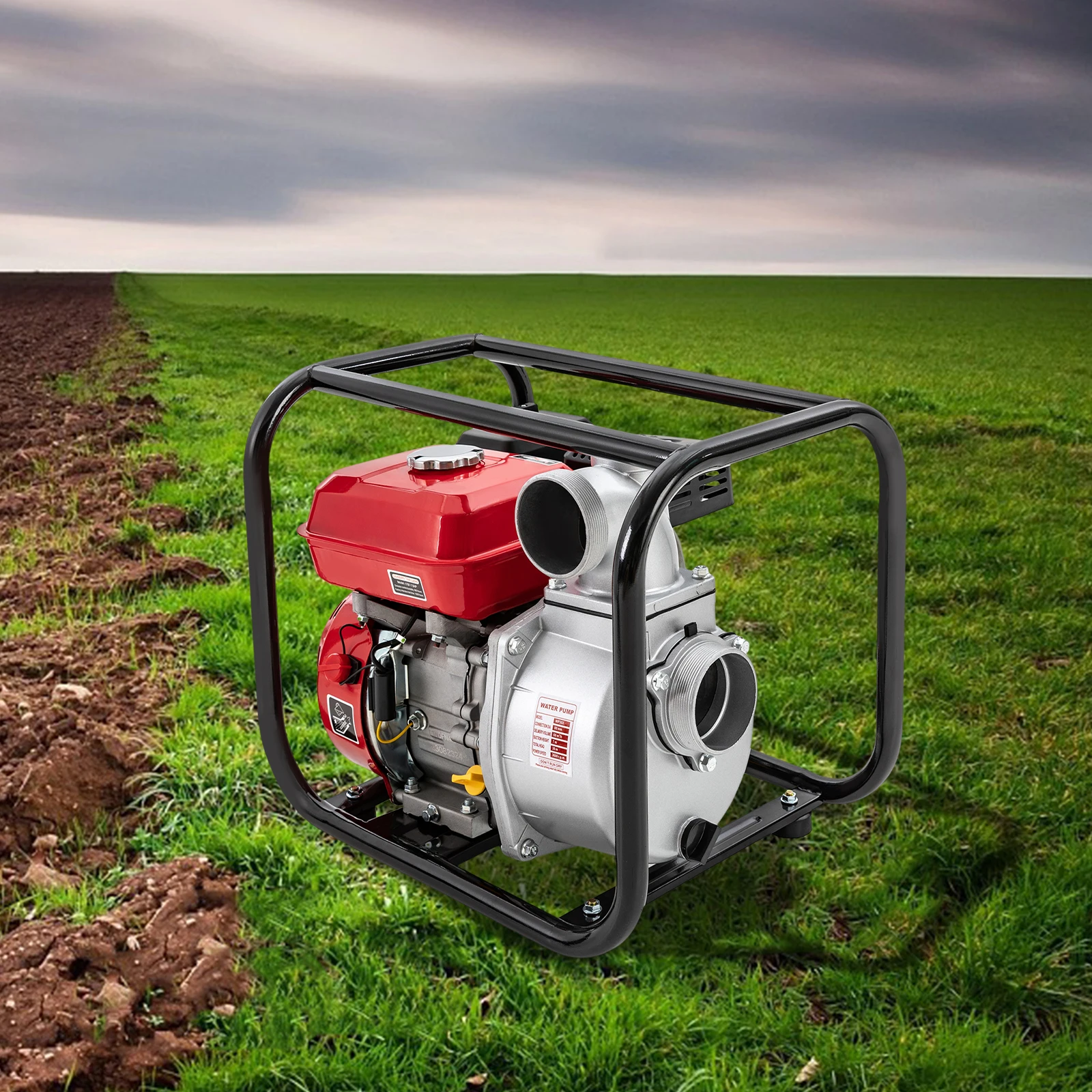 

Bymaocar 7.5HP Four Stroke Gas Engine Water Pump, Gasoline Powered Water Delivery Pump+7.5-meter Water Pipe 212cc Displacement
