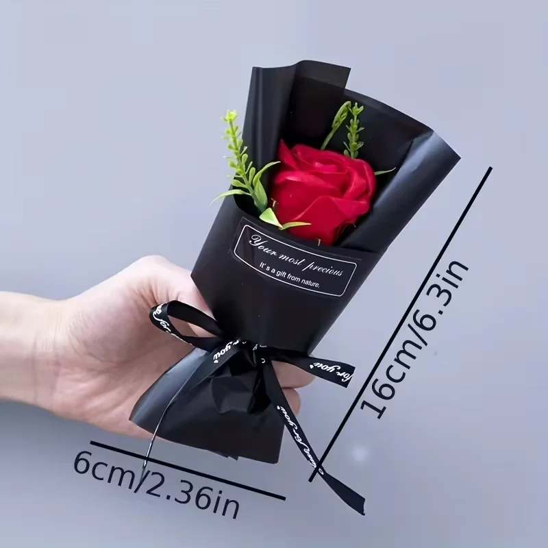 1 Stück Romantischer Mini-Rosenstrauß - Die Perfekte Wahl für Valentinstag, Geburtstag und Hochzeitsdekorationen aus Polyester – Detail 1