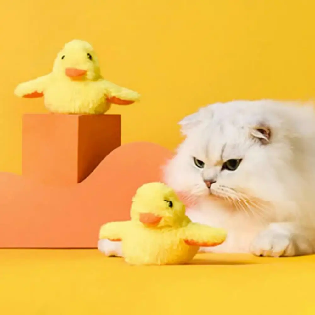 

Pet Attention-grabbing Cat Toy Washable Cat Toy Electric Cat Toy Bite-resistant Plush Duck with Sound Vibration Sensor for Cats