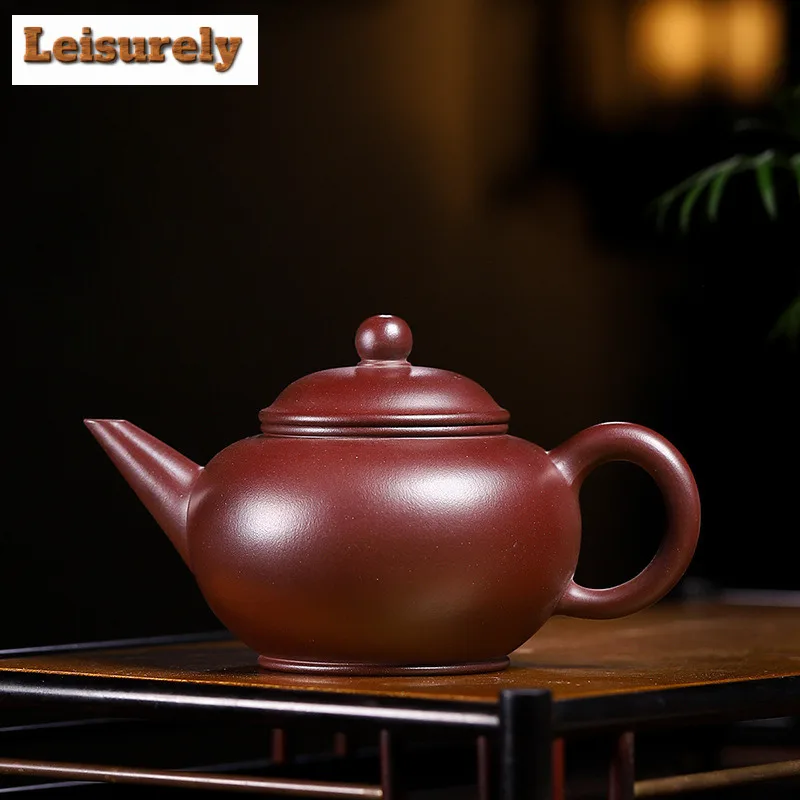 

240ml Handmade Yixing Purple Clay Teapots Handmade Horizontal Pot Raw Ore Aubergine Mud Kettle Zisha Tea Set Drinkware Supplies