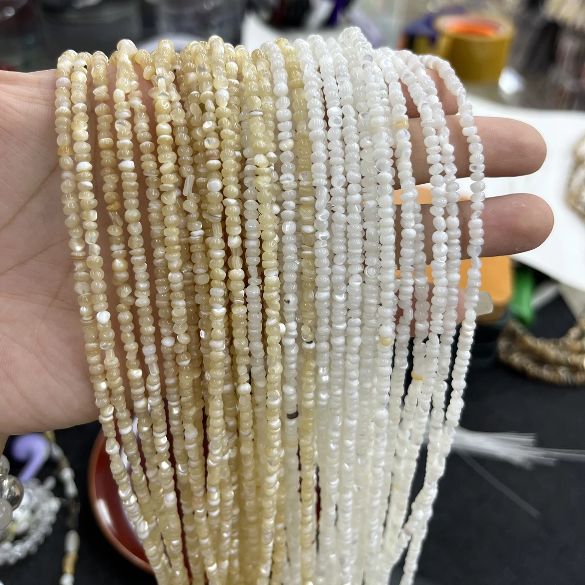 3-3.5mm Irregular Natural Shell Semi-Finished Spacer Beads for Jewelry Making Supplies DIY Necklace Bracelet Accessories 36cm
