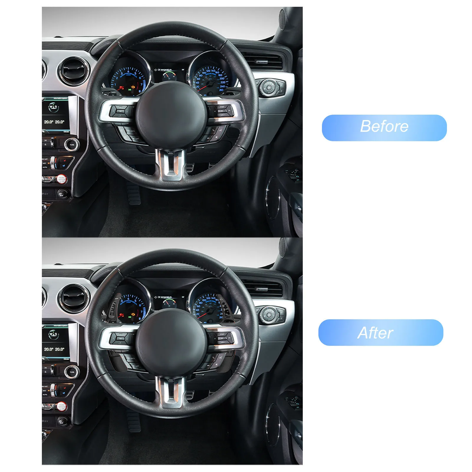 1 Paar Aluminium Paddle Shifter Verlenging Voor Ford Mustang V6 Ecoboost Gt Shelby 2015 2016 2017 2018 2019 2020 2021 2022