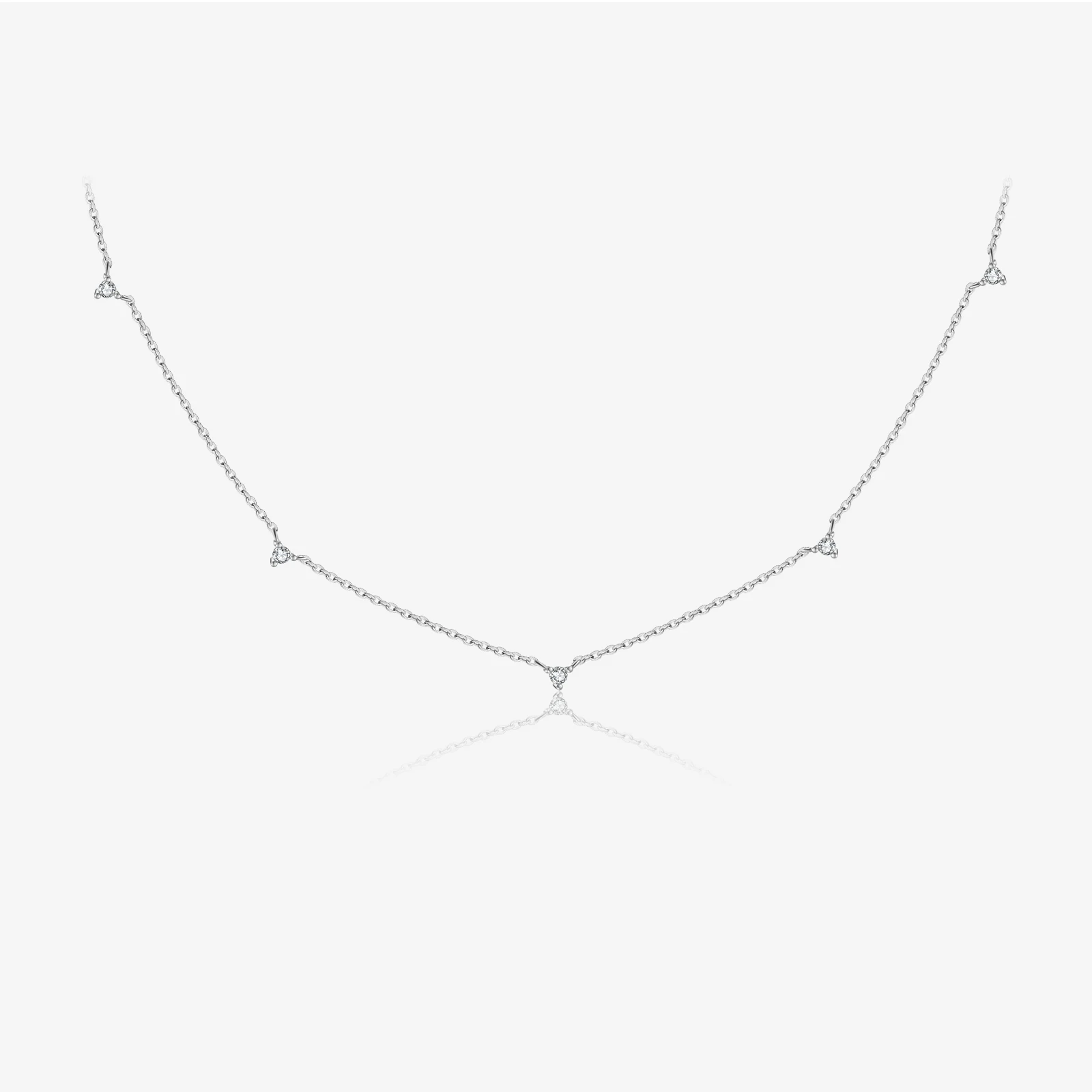 VEWANT 925 Sterling Silver Small Clear Zircon Long Chain Regulowany naszyjnik 2024 Kobiety Drobna luksusowa prosta biżuteria