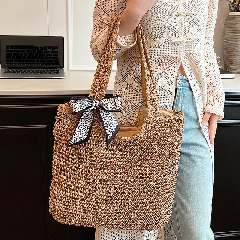 YOUDEYISI Large-capacity Beach Bag Female 2024 Fashion Literary Straw Shoulder Bag Female Large-capacity Woven Tote Bag