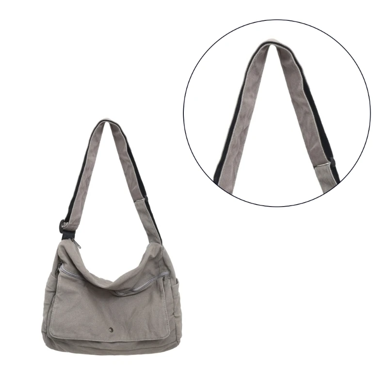 E74B Bolso hombro lona moderno para mujeres y niñas, bolso mano versátil para viajes escolares