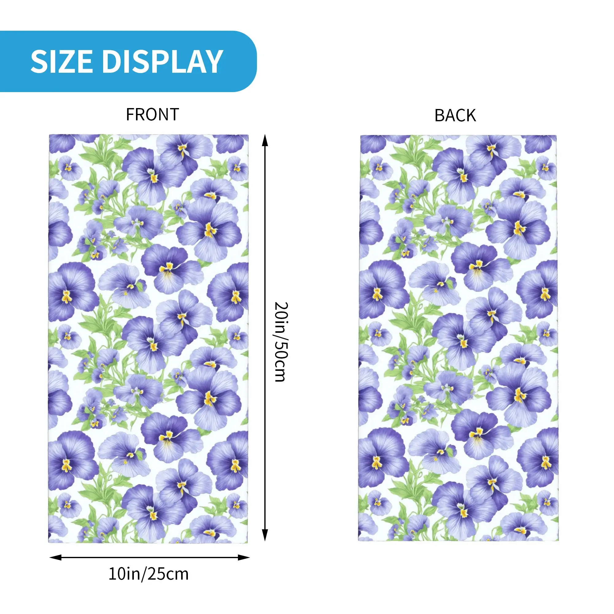 Violet  flower Bandana Neck Gaiter Printed Wrap Mask Scarf Face Mask Hiking Fishing Unisex Adult All Season