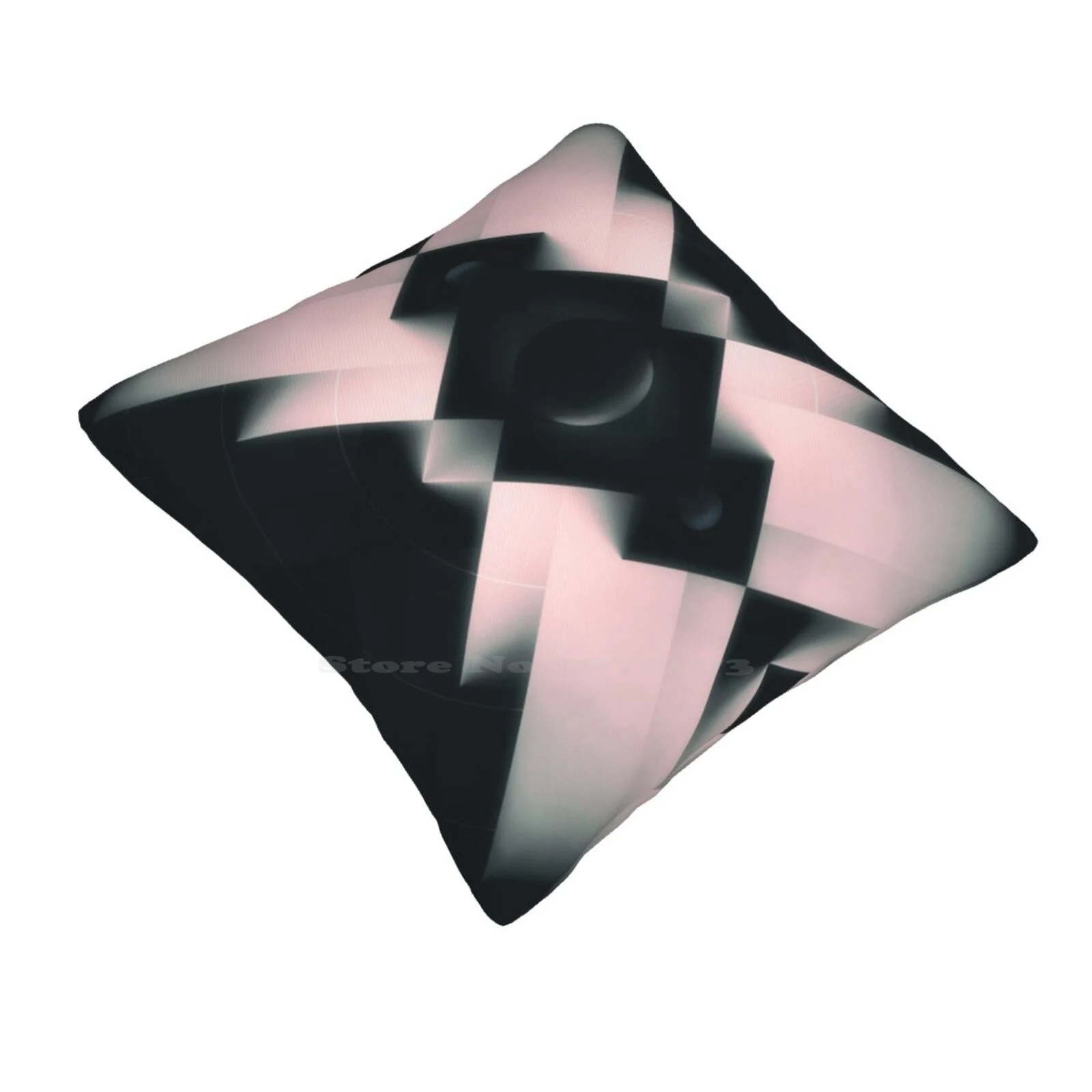 Omni Throw Cushion Pillow Cover Abstract Geometry Edgy Dark Lines Shapes Elegant Mysterious Enigmatic Black And White