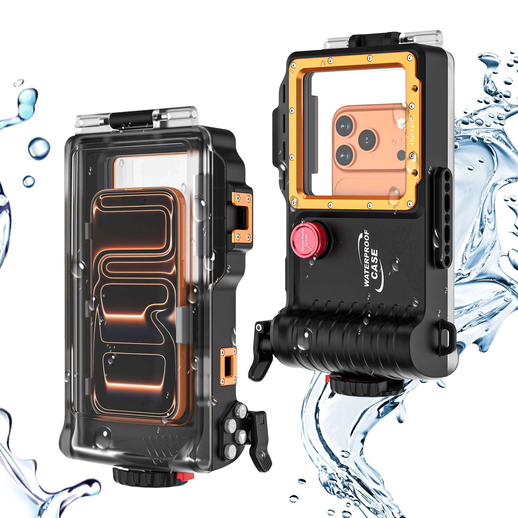 

147ft/45m Professional Diving Phone Case For Snorkeling Swimming Underwater Waterproof Housing Compatible With Iphone/sam