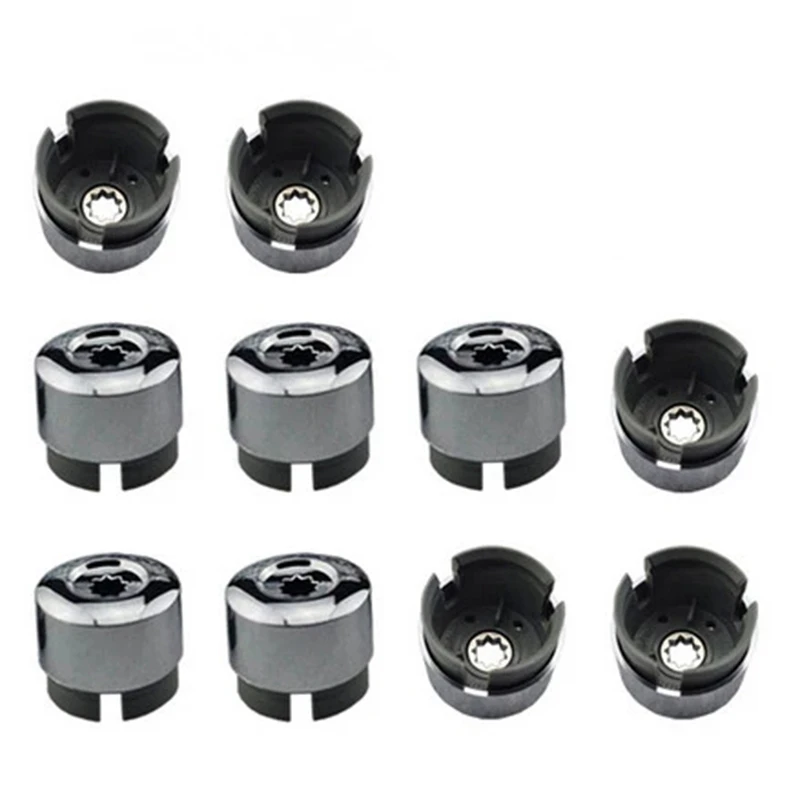 7L6 601 173A 2ZZ 10pcs Chrome Wheel Lug Bolt Nut Cap Cover + Tool 7L6601173A for VW Touareg 2004 - 2010 2011 2012 2013 2014