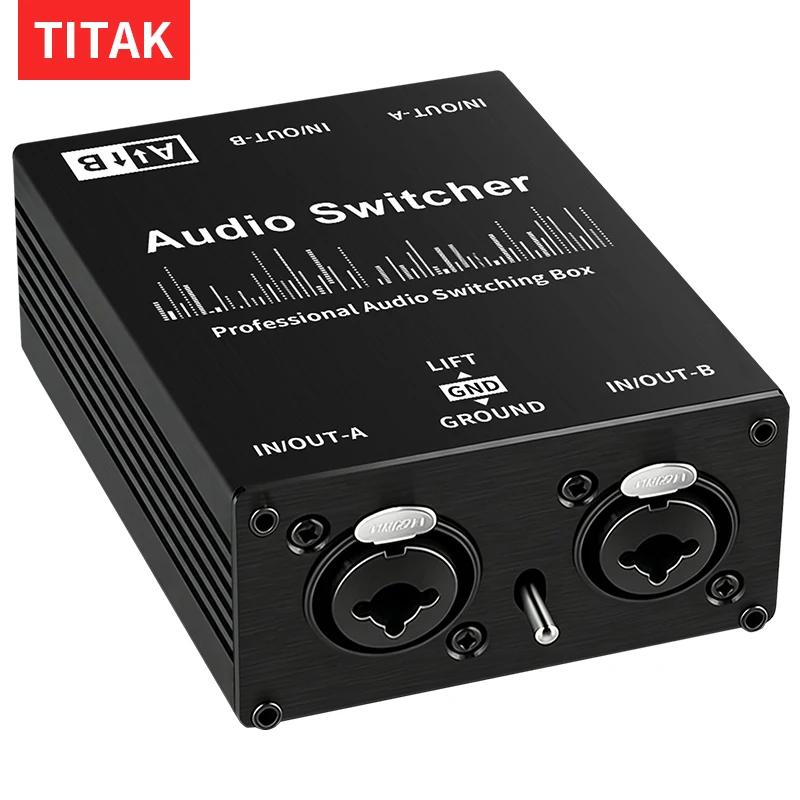 For Mixer Decoder Amp Active Speakers HIFI Audio Signal Switching Selector XLR 3.5mm 2 in 1 Out 1 in 2 Out