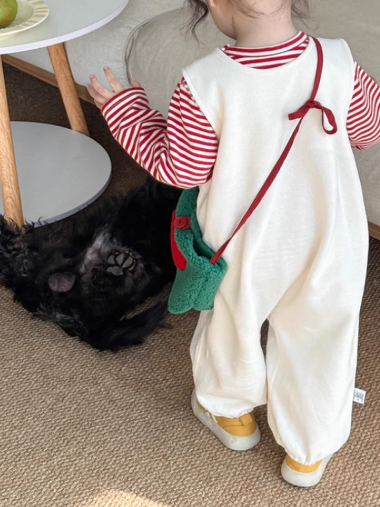 طفل جديد مجموعة الربيع والخريف لطيف الطماطم سلسلة طويلة الأكمام قاعدة + حزام السراويل قطعتين مزيج مجموعة نمط لطيف