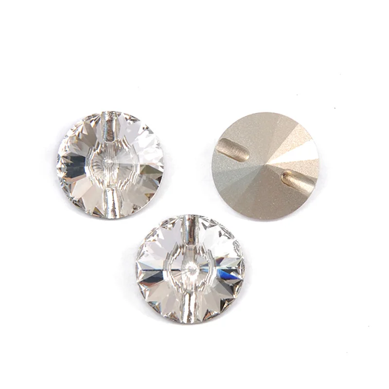 3015 Rivoli All Sizes Crystal Buttons Rhinestones Buttons for Clothes Accessoires Couture Sewing On Stones For Clothing