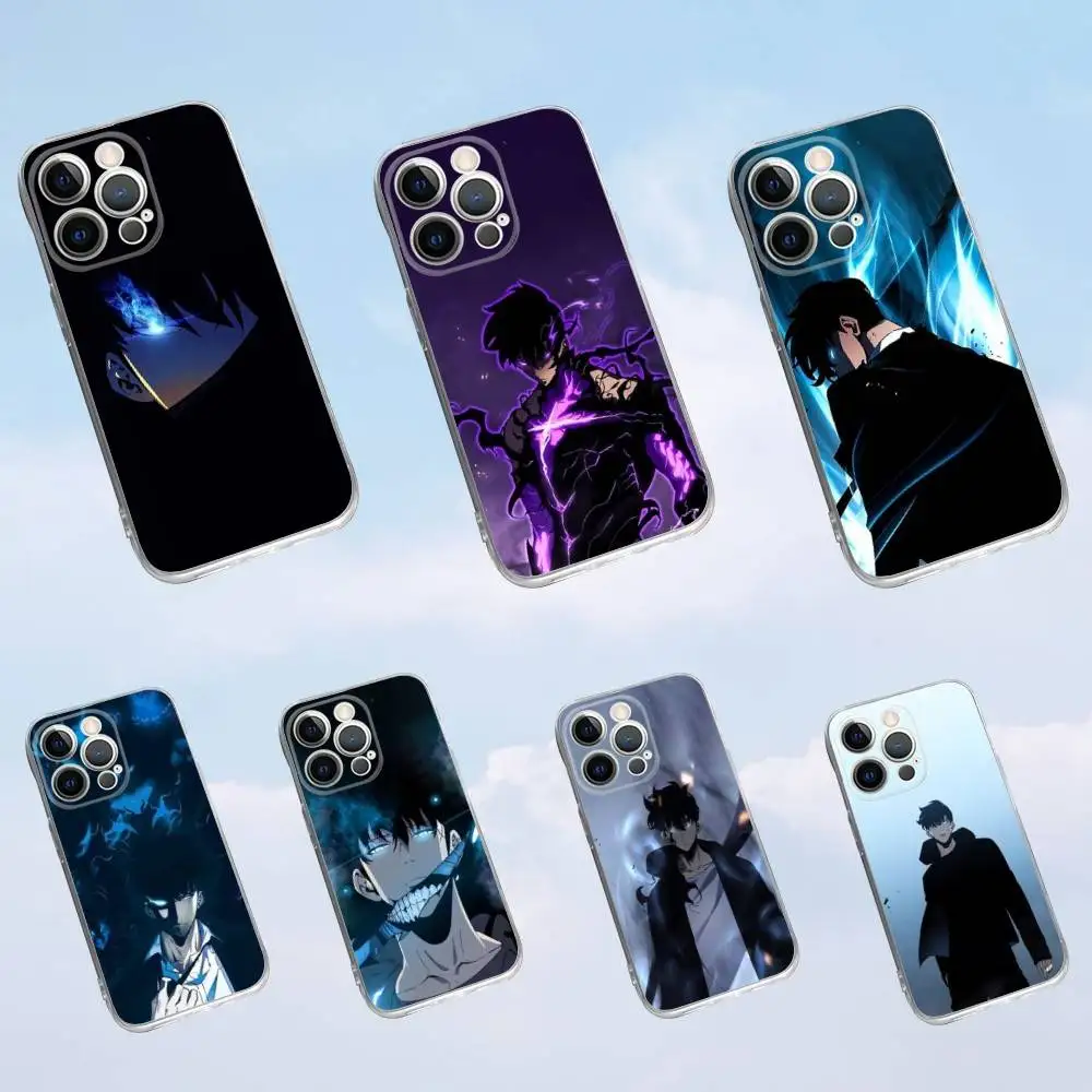 

S-Solo L-Leveling Phone Case For iPhone 16,15,14,13,12,11 Pro,Max,Plus,X,XS,XR,SE,Mini Transparent Silicone Soft
