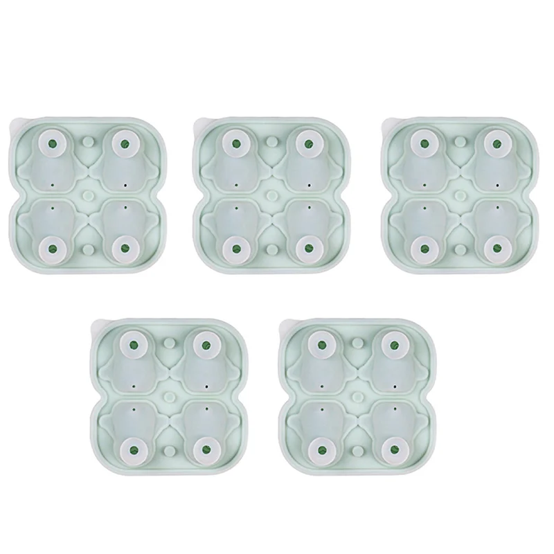 

ABUN-5X Penguin Ice Cube Mold, Fun Shapes Ice Cube Tray, Make 4 Cute Penguin Ice Balls For Drinks Cocktails Iced Coffee Green