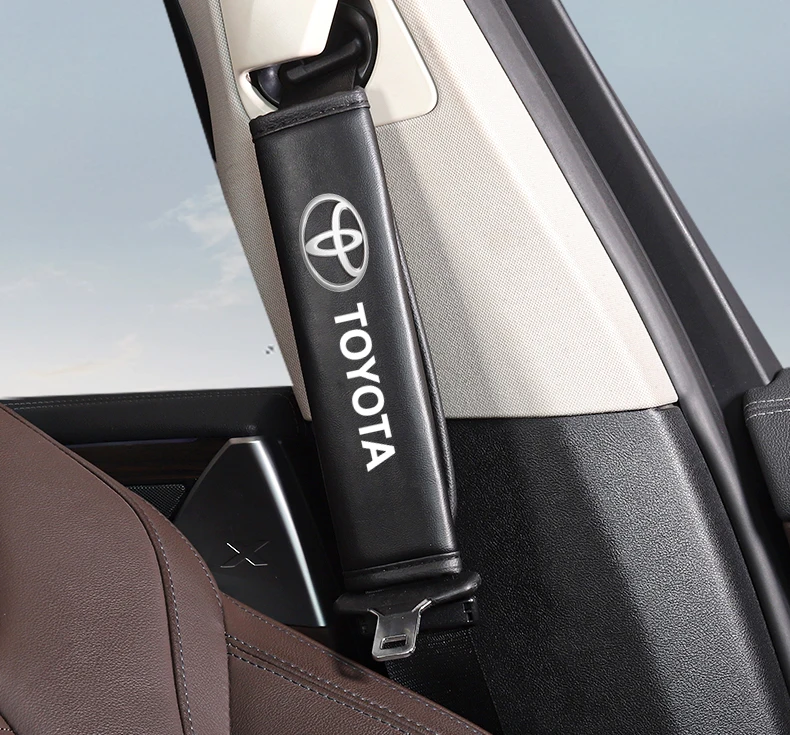 2 قطعة غطاء حزام مقعد السيارة الجلود وسادة الكتف اكسسوارات لتويوتا فيرسو سيينا أفالون كامري فورتشنر هايلاندر مارك-X ميراي #6