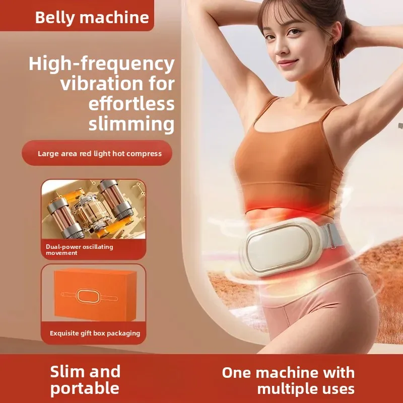 Vibration Massager Heated Vibration Slimming Massage Belt, Lazy Use Shake Machine for Belly Fat Burning Body Shaping Equipment