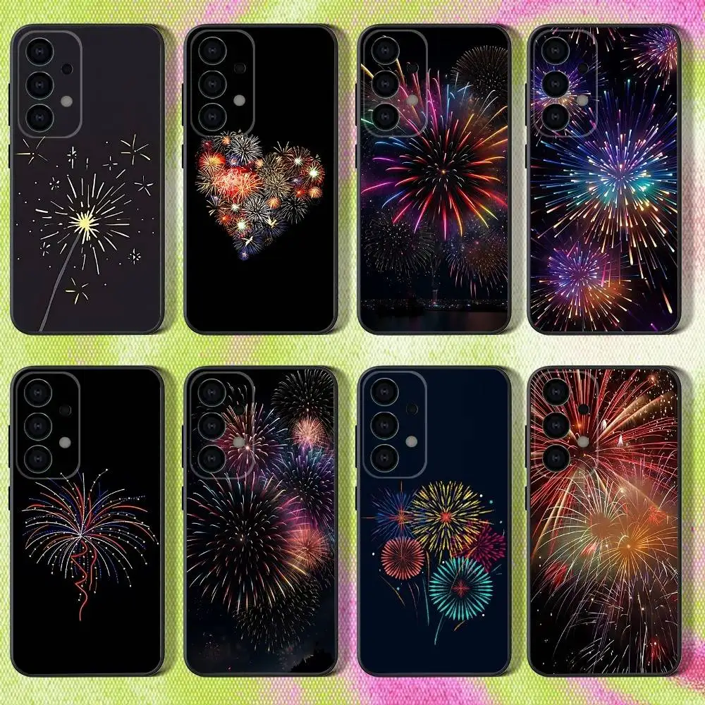 

Colorful Fire-works Phone Case For Samsung S25,S24,S21,S22,S23,S30,Ultra,S20,Plus,Fe,Lite,Note,10,9,5G Black Cover
