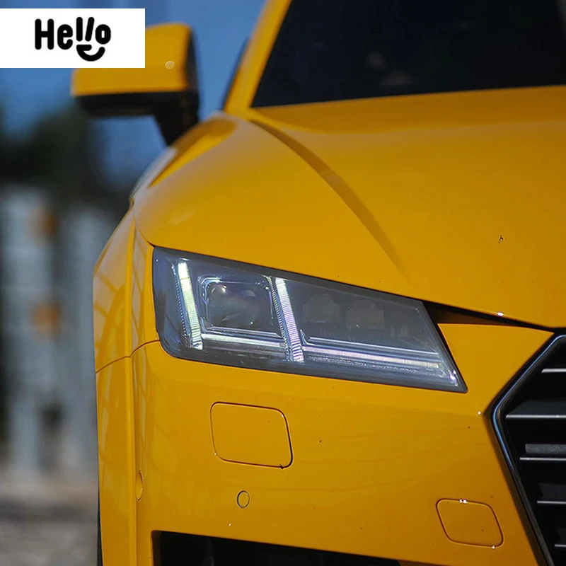 2 Pcs Car Headlight Protective Film TPU Sticker Headlamp Transparent Black For Audi TT TTS TTRS MK3 8S 2015-Present Accessories