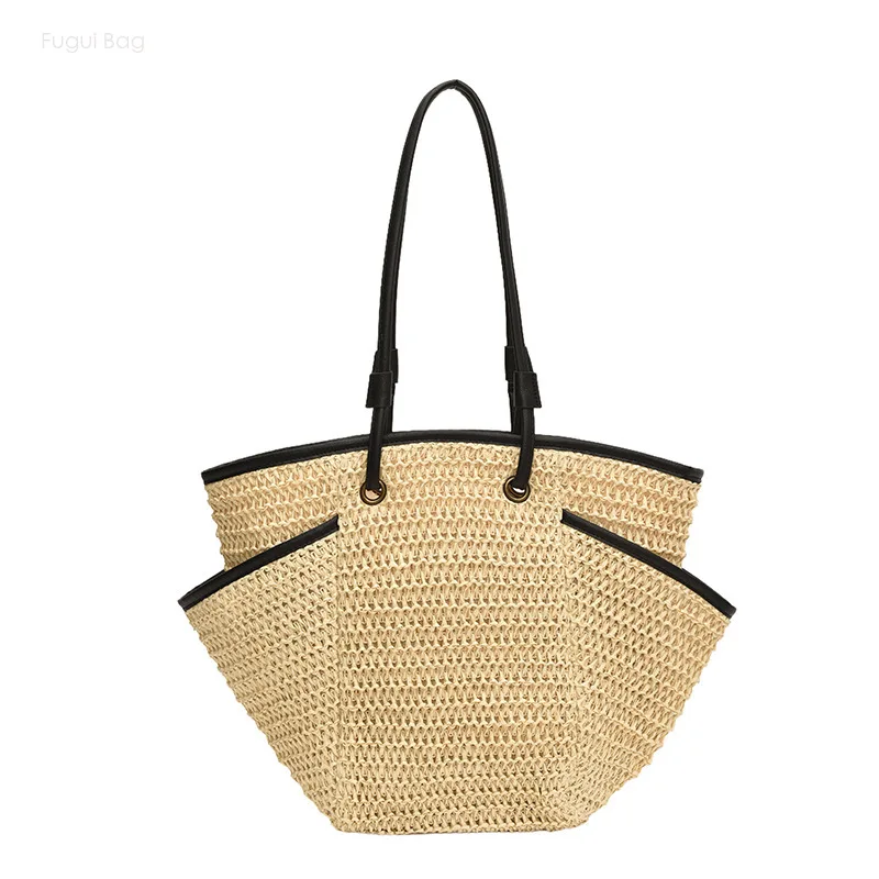 Women's Tote Bag Handbill Shoulder Bag New Trend Leisure Travel Commuter Large Capacity Woven Multi Functional Beach