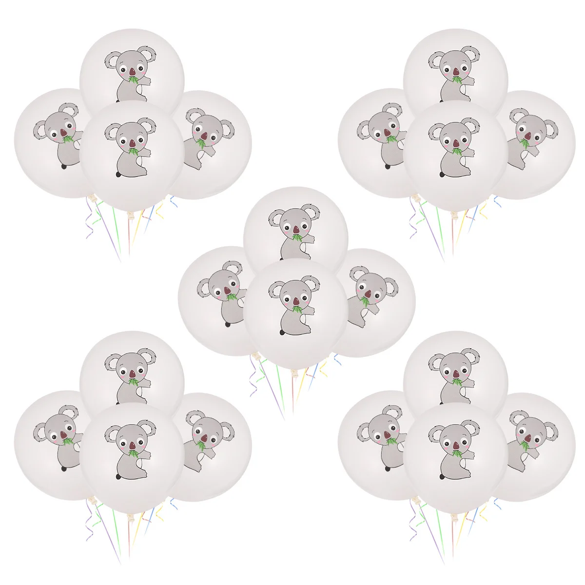 

20Pcs Jungle Animals Latex Balloons Koala Pattern Thick Natural Latex Balloons Birthday Party Decorations