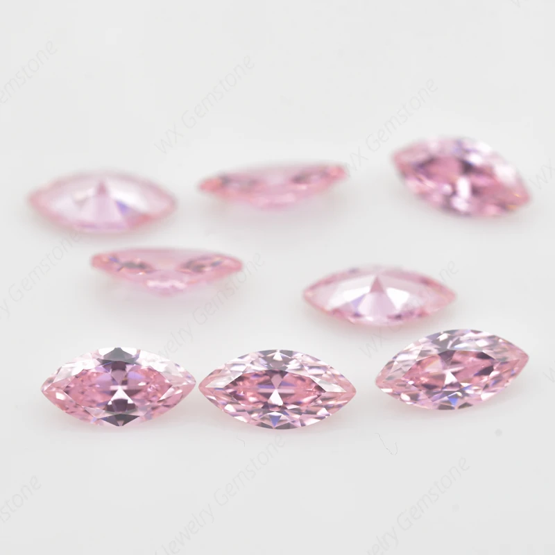 Pink Marquise Cut Brilliant Size 1.5x3~8x16mm Loose CZ Stone Synthetic Gems 5A  Cubic Zirconia High Quality