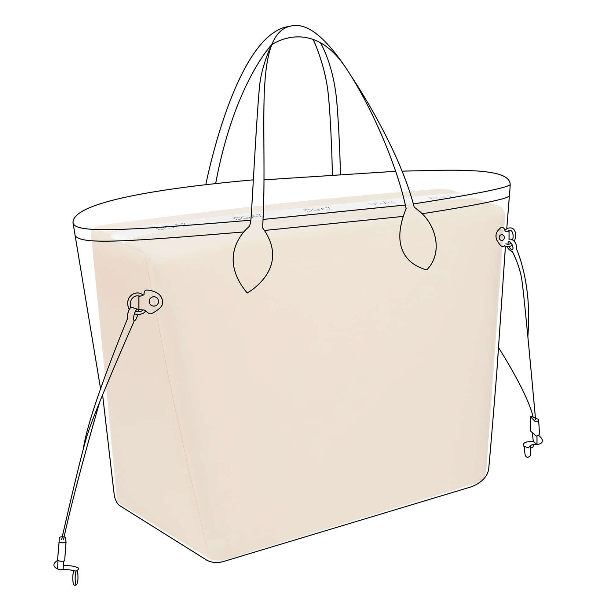 DGAZ Bag Pillow Shaper Insert for LV Neverfull Bag Silk Organizer Bags, Silky Pillow Shaper for Luxury Handbags