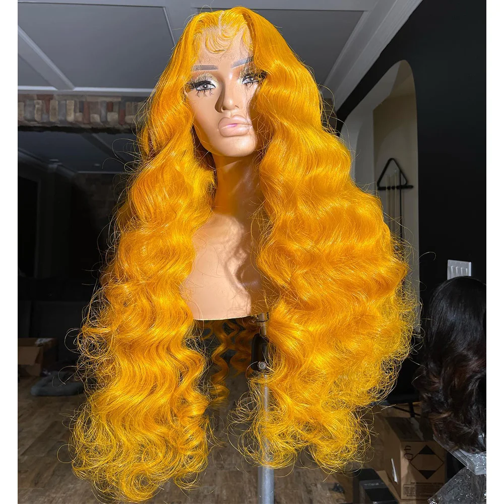 

Linhua Hair 12A Bright Ginger Colored Body Wave 13X6 Lace Frontal Wig 180% Peruvian #613 Remy 5x5/4x4/13x4 Lace Wigs Preplucked