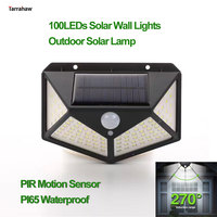 100LEDs Solar Wall Lights Outdoor Solar Lamp PIR Motion Sensor Waterproof Solar Powered Sunlight Street Light for Garden Light