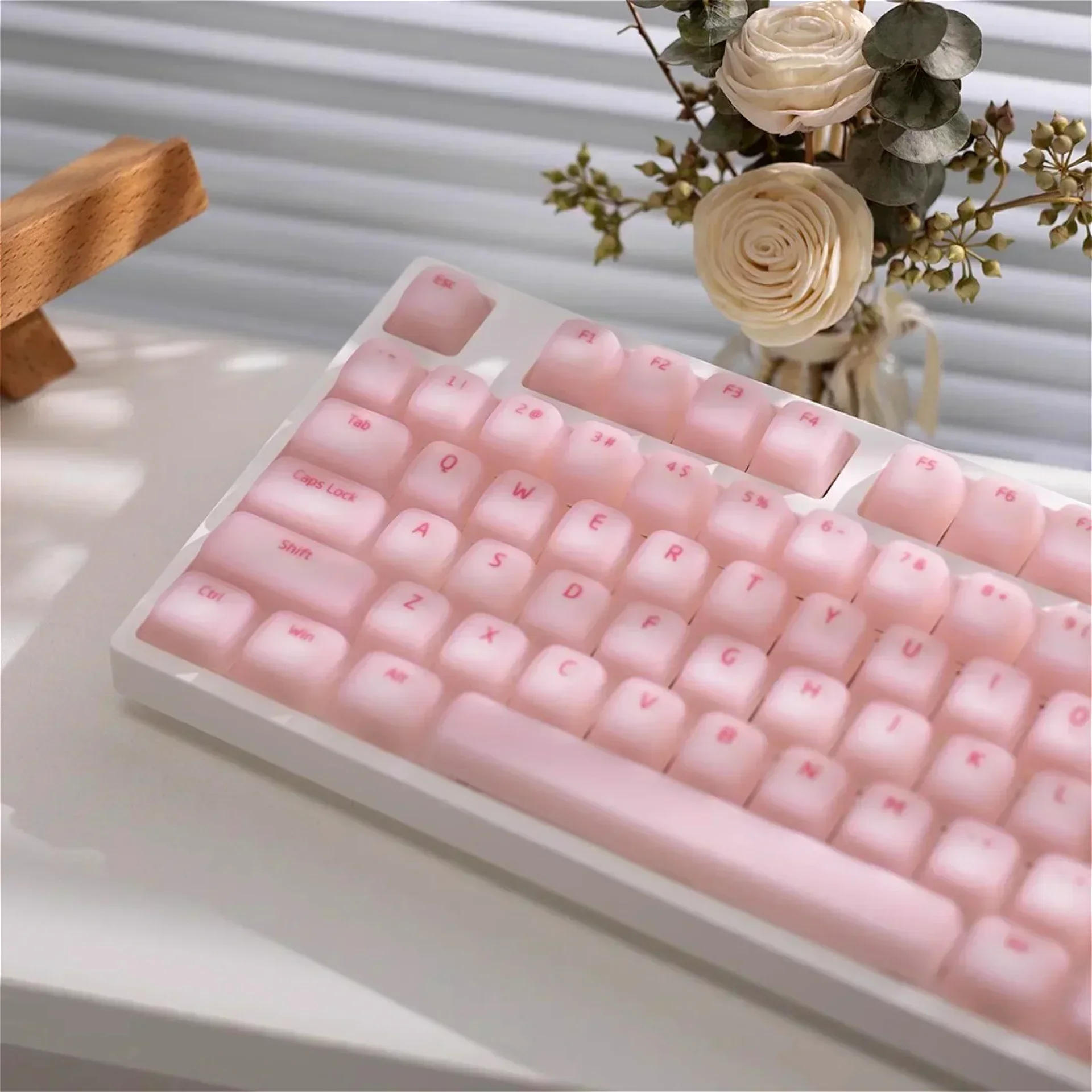 GEFENSI Translucent Silicone CHERRY Keycaps PBT Dopamine Mute For 21/61/87/104/108 Mechanical Keyboards