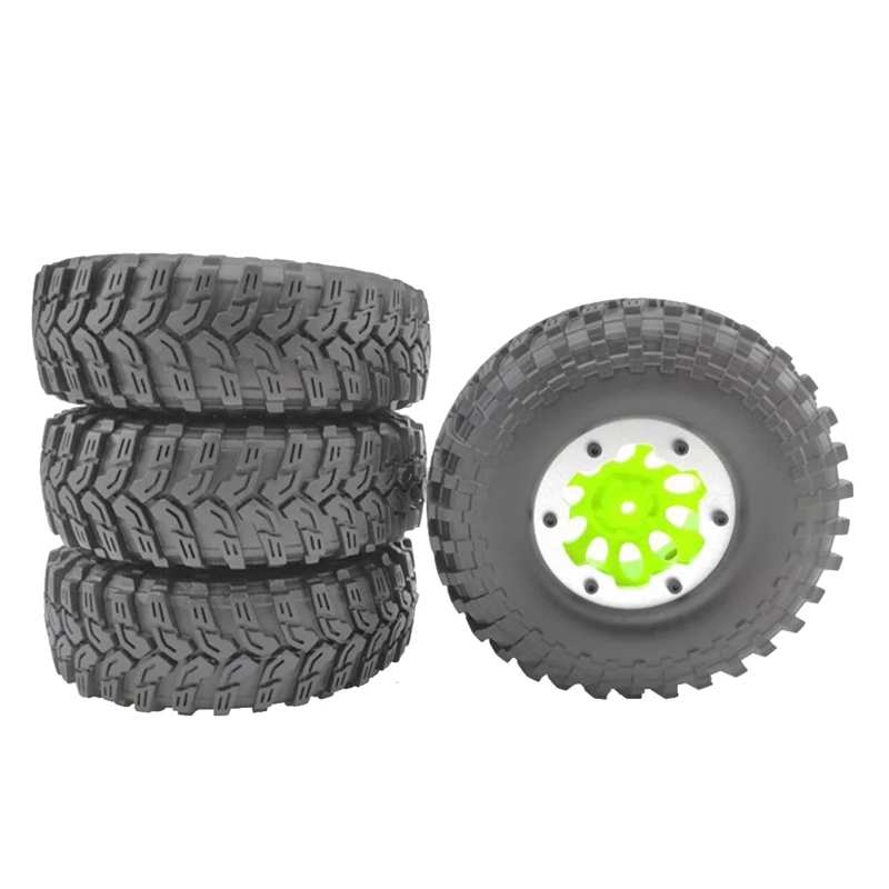 4 PCS SCX10 AX10 Inflatable 114Mm 1.9 Inch Tire Wheel For 1/10 RC Crawler Truck Wraith SCX10 ,Green