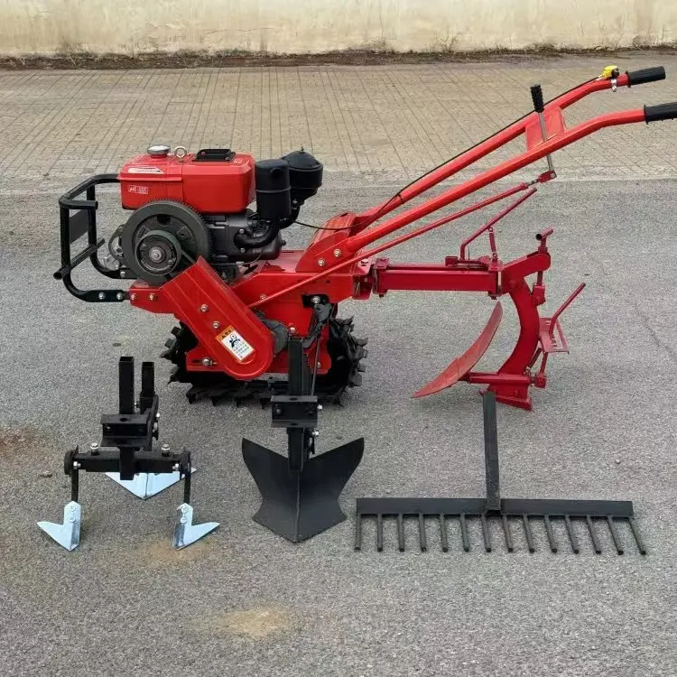 Hand Push Crawler Mini Power Tiller Rotary Cultivator Multifunctional Farm Weeding Ploug Machine For Hilly Dry Wet Land view 6