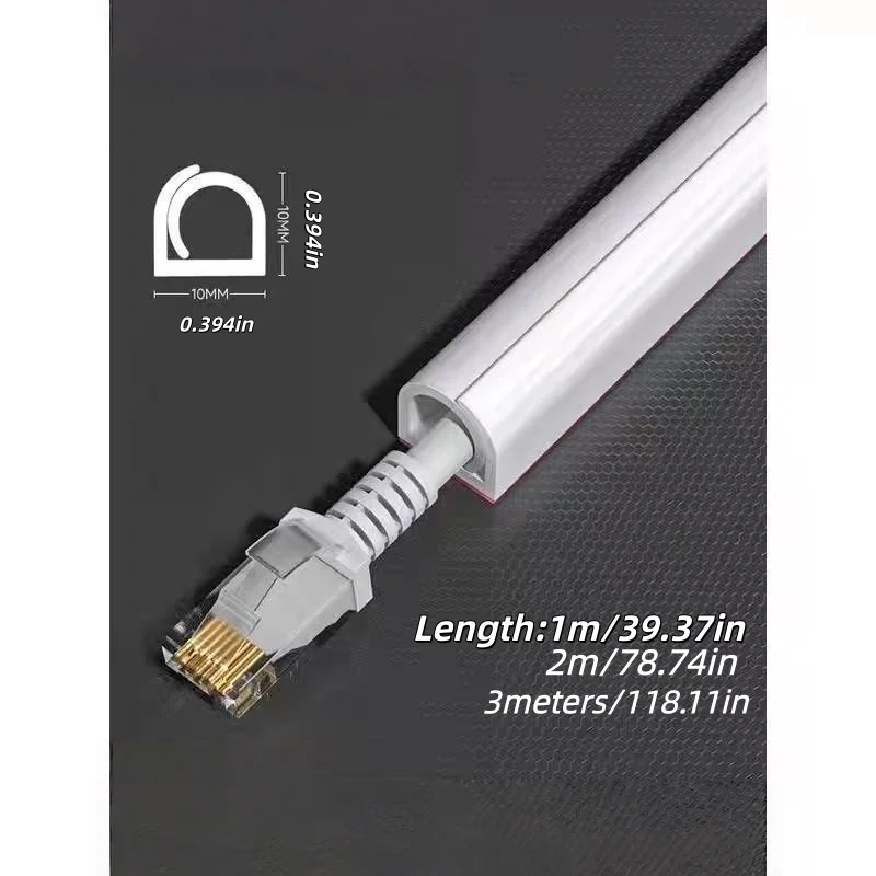 1pc 3/2/1m Flexible Floor Cable Cover PVC Cord Wall Cord Hider Floor Cable Management Wire Cover Easy Installation AA