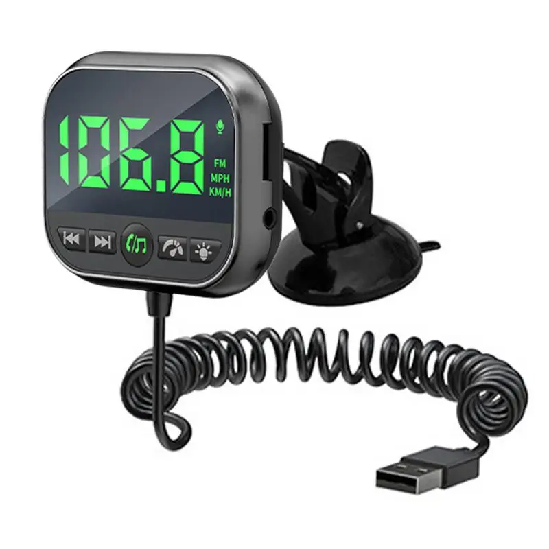 

Fm Transmitter For Car Portable Car Fm Transmitter Multifunctional Mp3 Player Transmitters With LED Display Speed Detector For