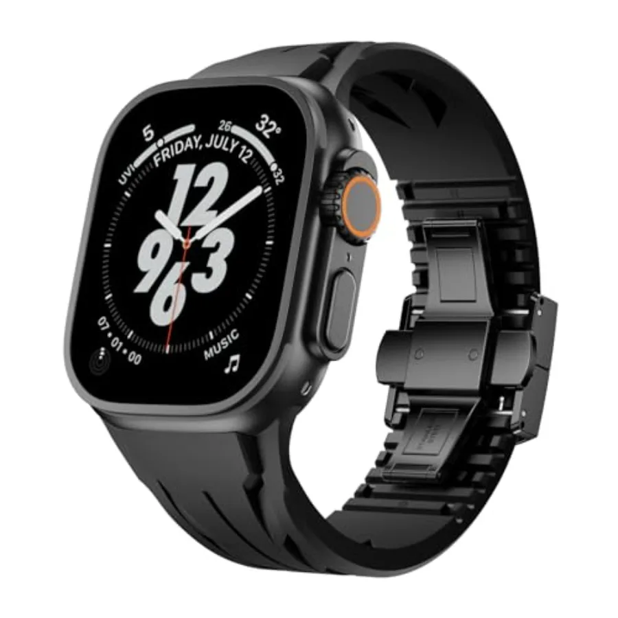 

Ремешок для часов FKM Watch Band F10 - Премиальный резиновый ремешок для Apple Watch, совместимый с iWatch Ultra 3/Ultra 2/Series 10 9 8 7 44 мм 45 мм 46 мм
