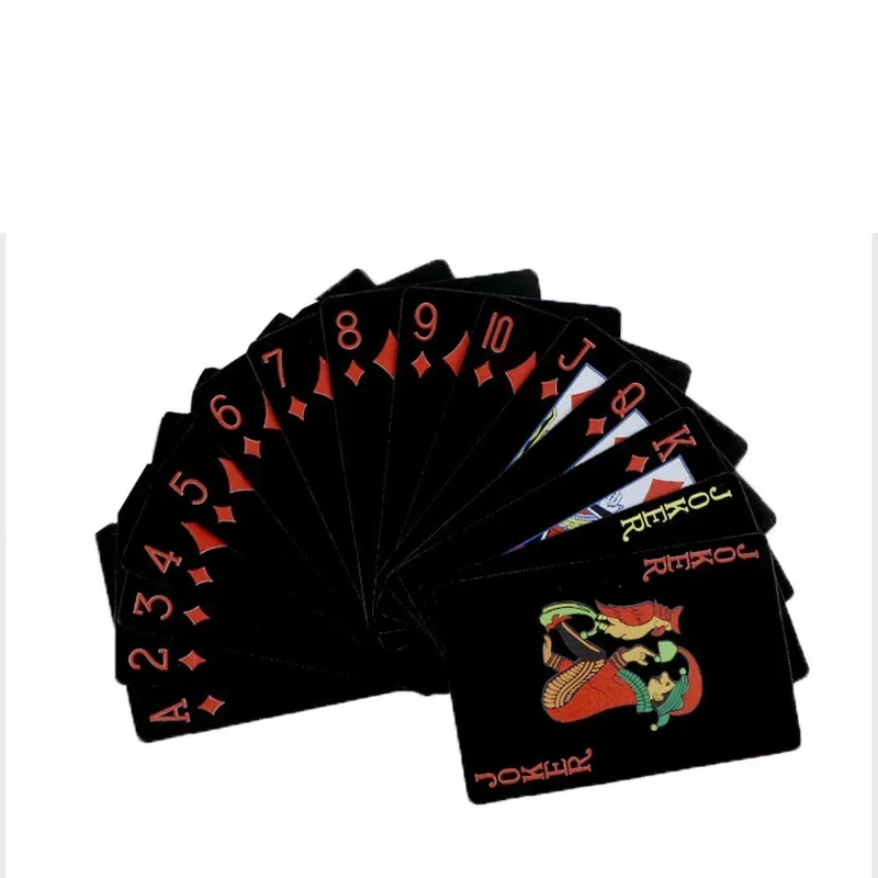 أوراق اللعب الملونة متجمد للماء البلاستيك بطاقات البوكر السحرية 57x87mm