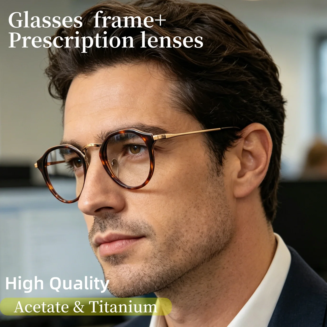 

Handmade Vintage Acetate Titanium Prescription Myopia Lenses Optical Eyewear Customiz Anti Blue Light Men Women Eyeglasses