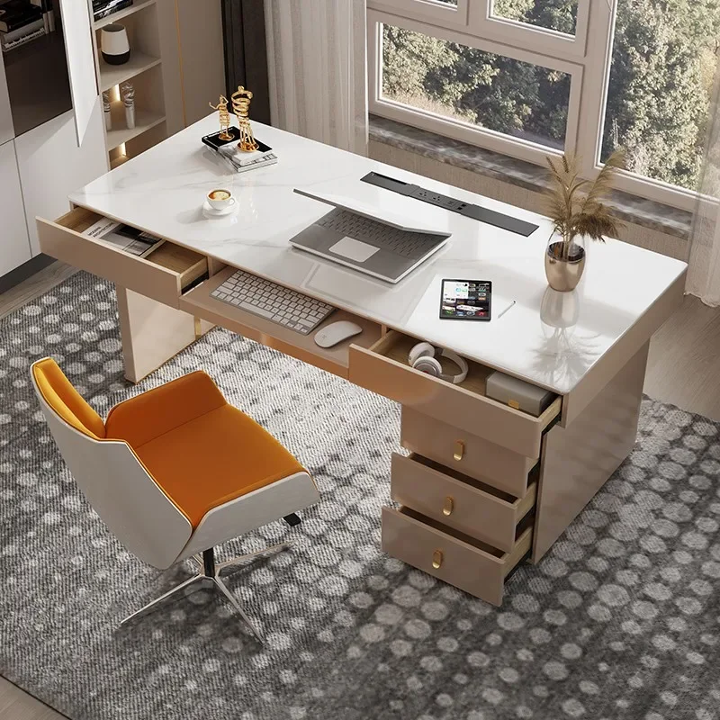 Computer Table Decoration Chair Drawer Desk Rocks Slate Multifunctional Baked Paint Craftsmanship Bureau De Direction Furniture