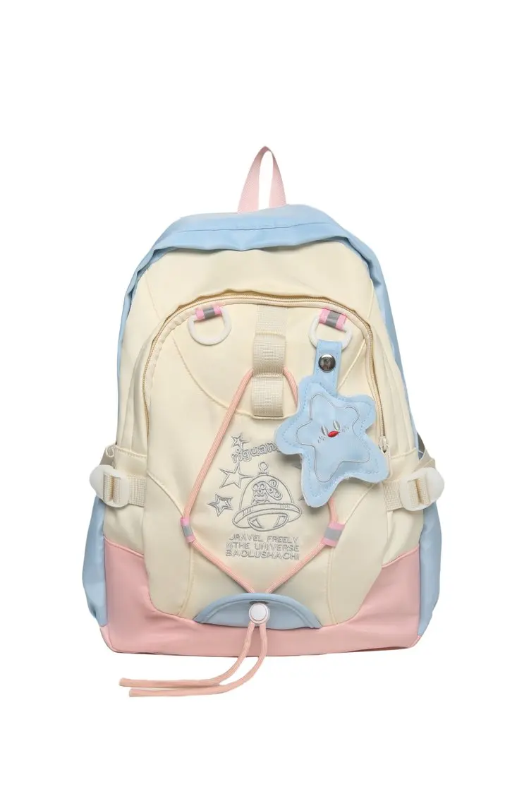 Mochila informal de nailon con cremallera para mujer, morral con bolsillos, compartimento Interior, sólido, gran oferta, 2024