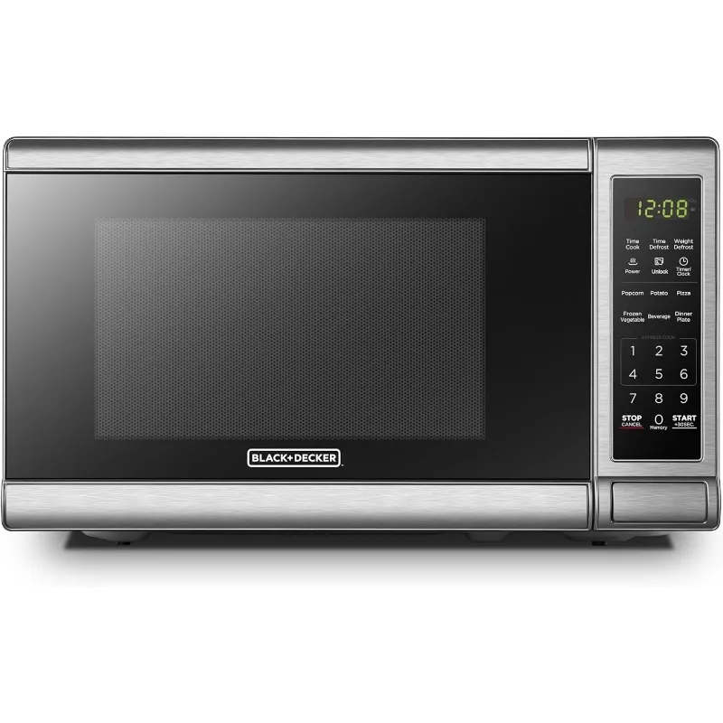 

Digital Microwave Oven with Turntable Push-Button Door, Child Lock, 700W, Stainless Steel, 0.7 Cu.ft