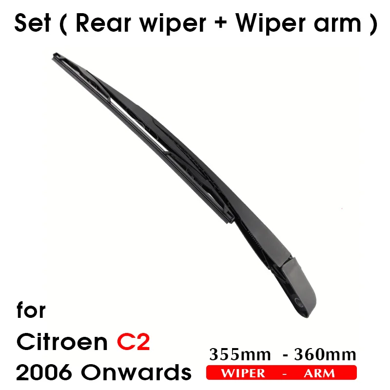 Car Wiper Blade Rear Windshield Wiper Arm Blade Brushes For Citroen C2 355MM 2006 Onwards Windscreen Wiper Auto Accessories