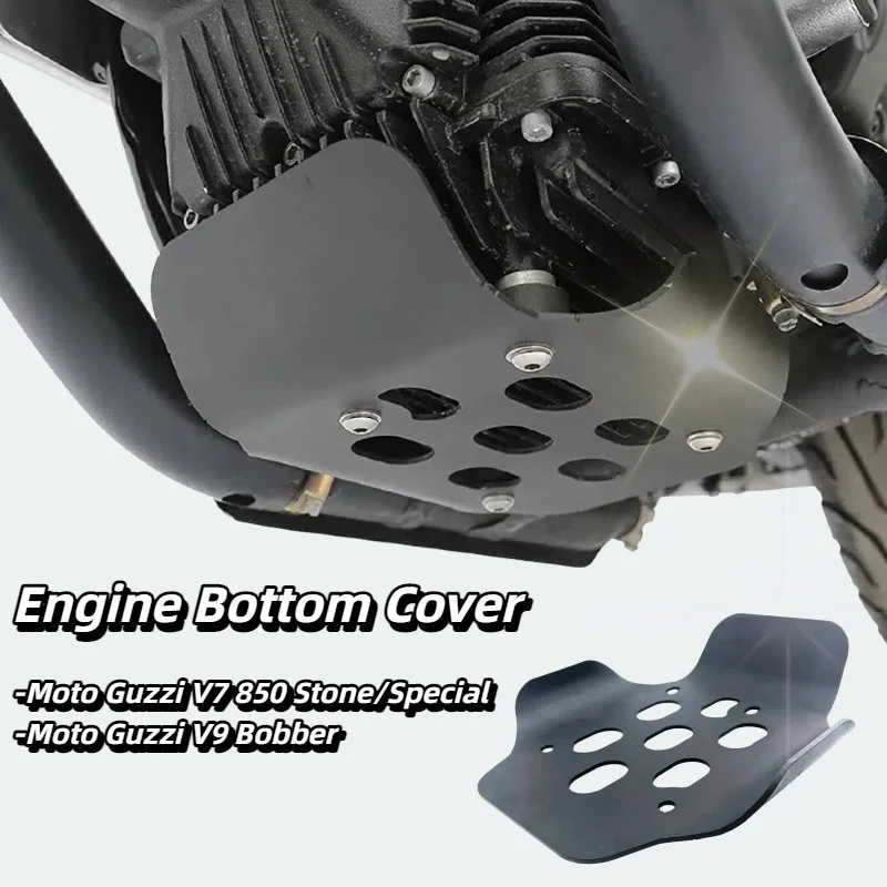 

Engine Skid Plate Bash Guard Protection Cover For Moto Guzzi V7 850 Stone Special V9 Bobber Roamer 2021-2024 Motorcycle Bottom F