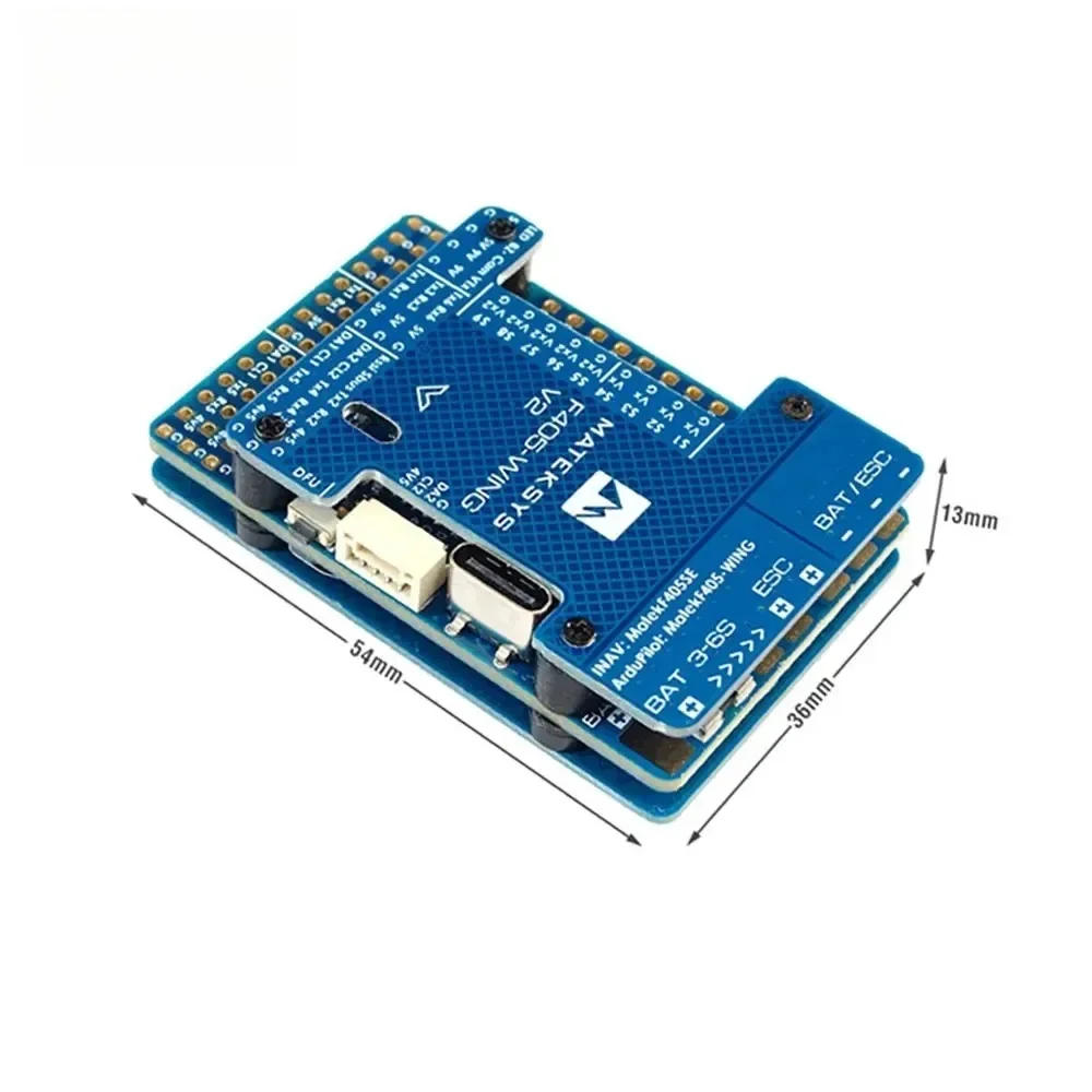 1pcs for MATEK MATEKSYS Flight Controller F405-Wing-V2 STM32F405RGT6 3~6S LiPo Built- in Baro OSD Blackbox for RC FPV Drone