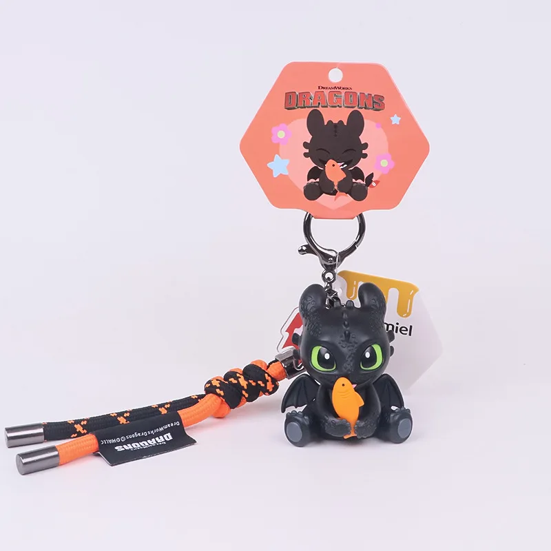 Genuine How to Train Your Dragon 3 Light Sha Toothless Boy Keychain Cute Bag Hanging Decoration Car Keychain Gift Wholesale