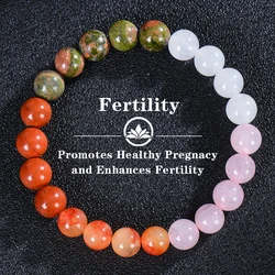 1pc/Fertility Bracelet - Healthy Pregnancy Bracelet sun stone powder crystal beaded bracelet female mother-to-be Jewelry Gift