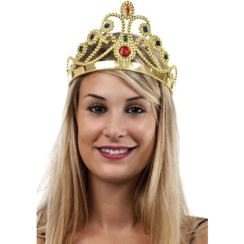 Aydınlı Party Gold Color Plastic Princess Crown Queen Crown 60 cm