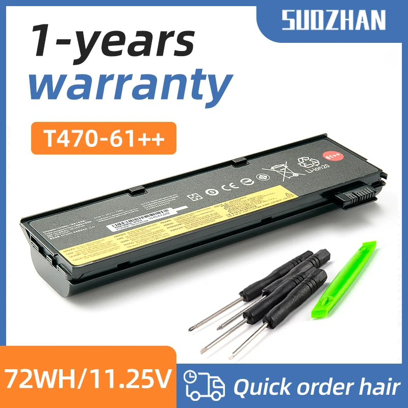 SUOZHAN 01AV427 61++ Laptop Battery For Lenovo ThinkPad T470 T480 T570  01AV425 01AV426 01AV427 01AV428 01AV492