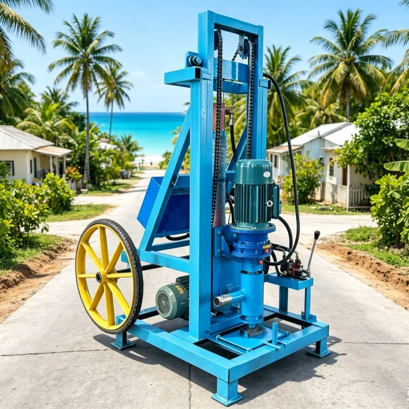 Customized Wheeled Hydraulic Shallow Water Well Drilling Rig | Drilling Machine for Rural Household & Farmland Well Drilling