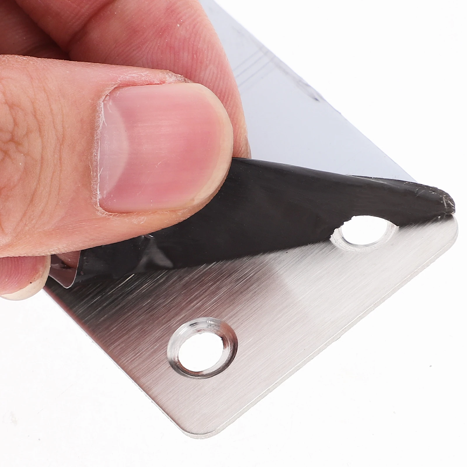 

20pcs Stainless Steel Connecting Plates Flat Mending Brackets Straight Hole Fixing Furniture Wood Joining Metal Plates