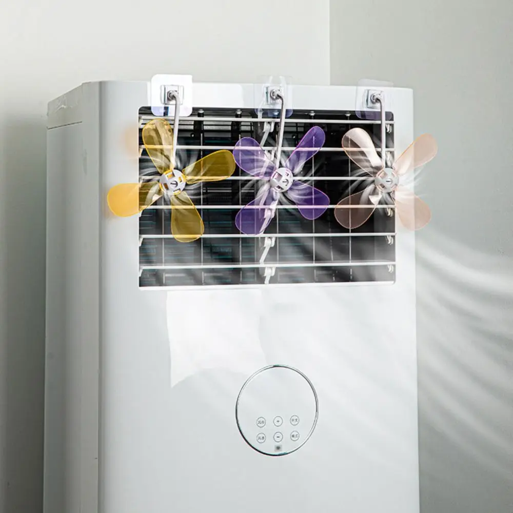 3Pcs Wall Mounted Air Conditioning Ventilator Windmill Shaped Silent Conditioning Guide Fan Energy Saving Anti Direct Blowing
