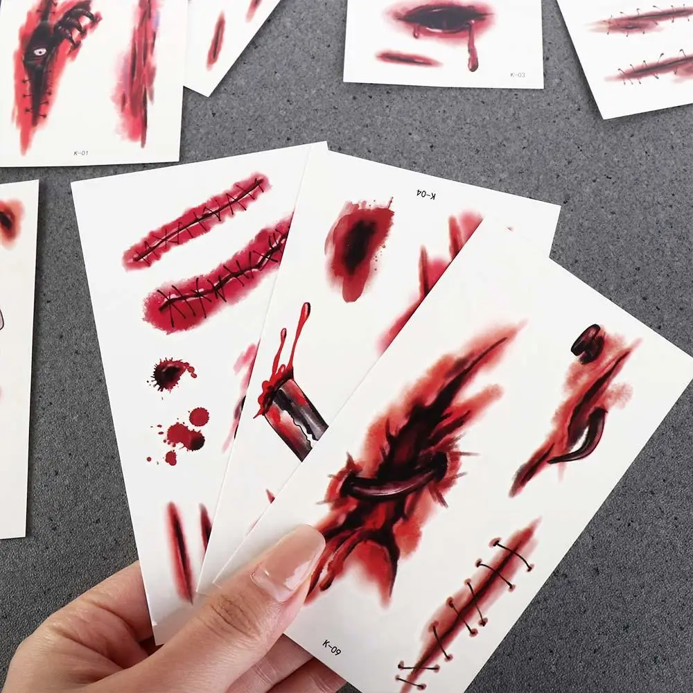 

Women Lifelike Waterproof Scar Spider Design Body Art Stickers Face Patch Tattoo Stickers Temporary Tattoos